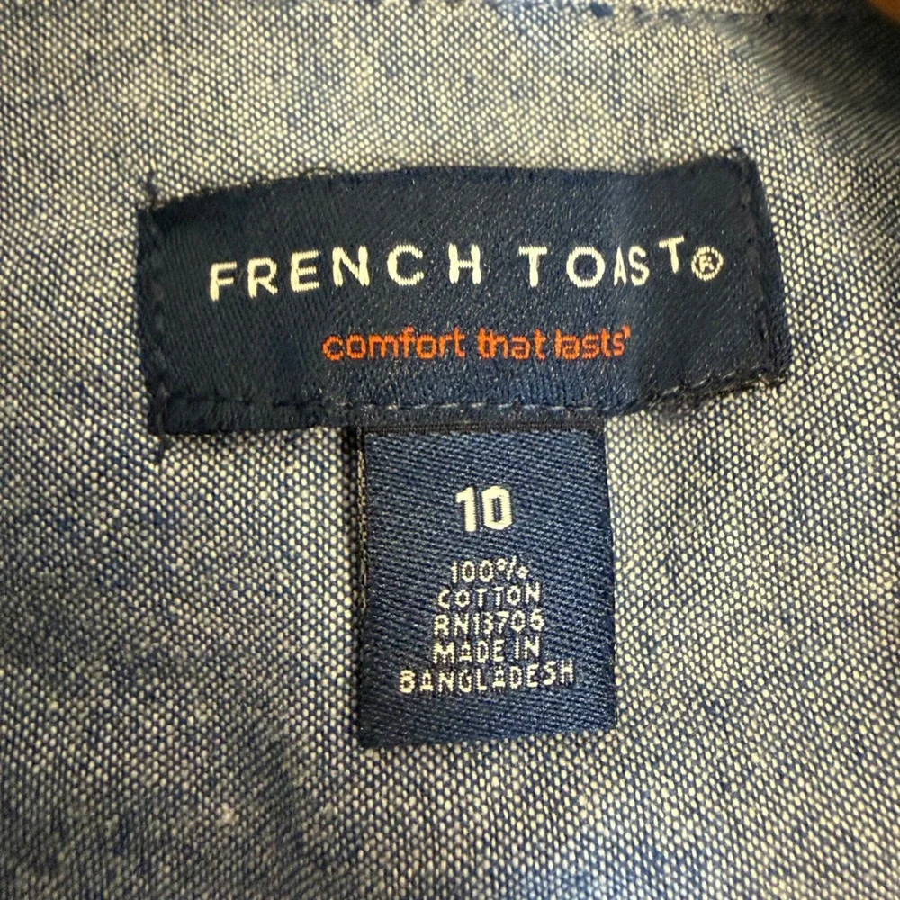 French Toast Boys LS Chambray Shirt Blue Button Down LE1642 N124 Size 10 NEW